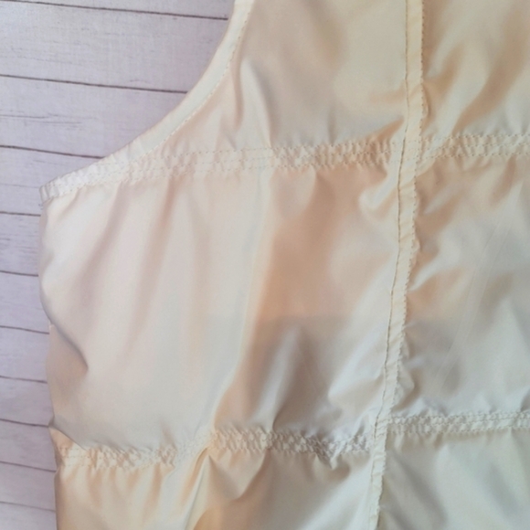EDDIE BAUER IVORY QUILTED GOOSE DOWN VEST, sz SMALL - Picture 3 of 15